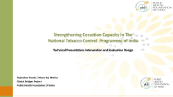 Strengthening Cessation Capacity in the National