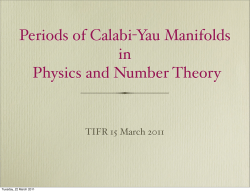 Periods of Calabi-Yau Manifolds in Physics and Number Theory