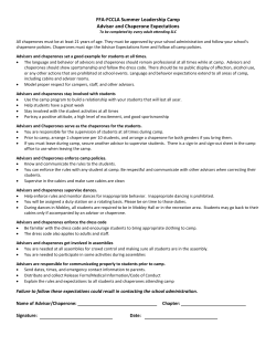 FFA-FCCLA Summer Leadership Camp Advisor and Chaperone