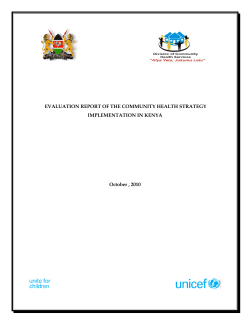 EVALUATION REPORT OF THE COMMUNITY HEALTH STRATEGY