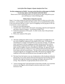 Lord of the Flies Chapter 4 Quote Analysis Part Two Do this