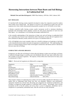 Harnessing Interactions between Plant Roots and Soil Biology in