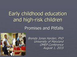 Early Childhood Education and High-risk Children