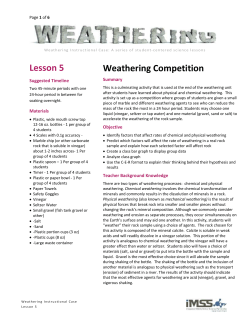 Lesson 5 Weathering Competition