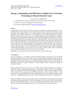 Energy Consumption and Efficiency in Single Screw Extrusion