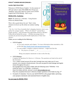 STEM Honors 9th english