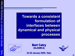Towards a consistent formulation of interfaces between - RC-LACE