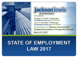 State of Employment Law - 2017 - Association of Corporate Counsel