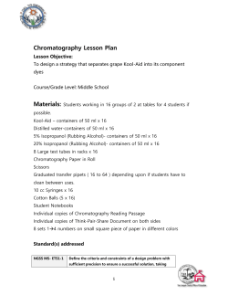 Chromatography Lesson Plan - Workshops+SJCOE Workshop