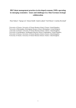 issues and challenges in a Sino-German strategic collaboration