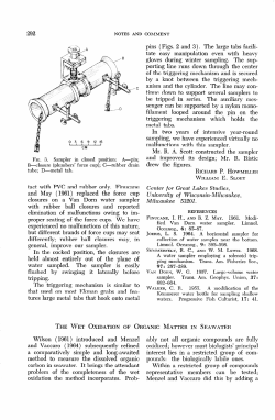the wet oxidation of organic matter in seawater