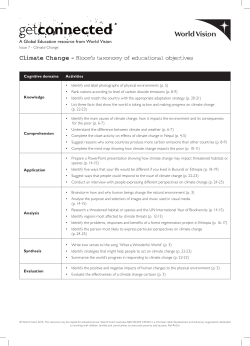 Climate Change - Bloom`s taxonomy of educational objectives