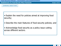 Food Security Policies - Food and Agriculture Organization of the