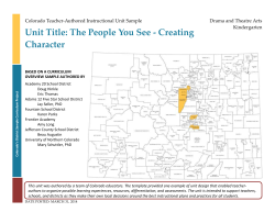 The People You See: Creating Character Instructional Unit