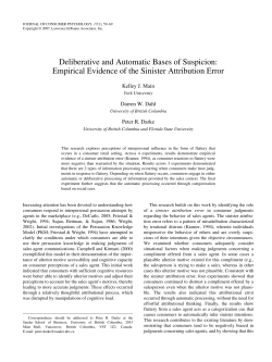 Empirical Evidence of the Sinister Attribution Error