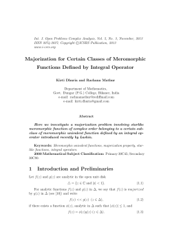 Majorization for Certain Classes of Meromorphic Functions Defined