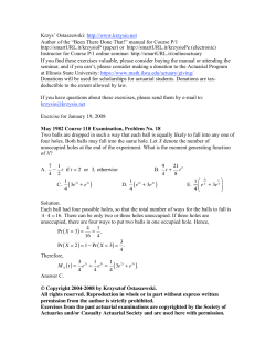 ( )= ( ( )= MX t( )= - Illinois State University Mathematics Department