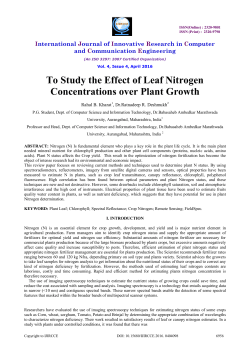 To Study the Effect of Leaf Nitrogen Concentrations over