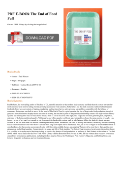 PDF E-BOOk The End of Food Full