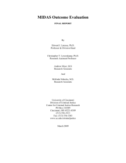 MIDAS Outcome Evaluation - University of Cincinnati