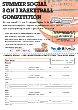 Get your team of 3-5, year 5-13 players together for the 3 on 3