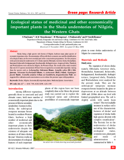 Ecological status of medicinal and other economically important