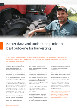 Better data and tools to help inform best outcome for harvesting
