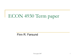 ECON 4930 Term paper