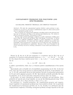 CONTAINMENT PROBLEMS FOR POLYTOPES AND