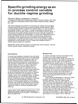 Specific Grinding Energy as an In-Process Control