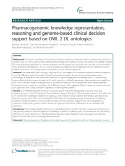 Pharmacogenomic knowledge representation, reasoning and