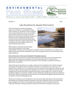 Lake Drawdown for Aquatic Plant Control