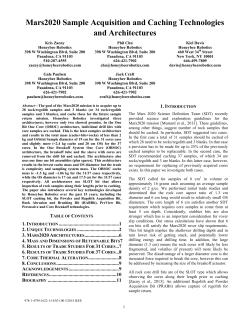 Mars2020 Sample Acquisition and Caching Technologies and