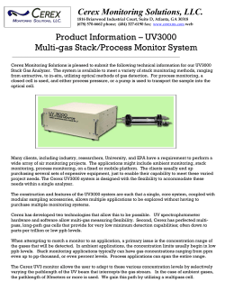 Cerex Monitoring Solutions, LLC. Product Information &ndash; UV3000