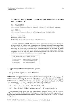 stability of almost commutative inverse systems of
