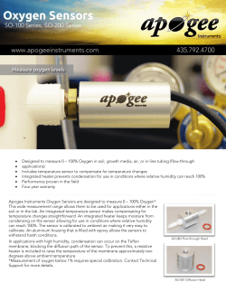 Oxygen Sensors - Scott Technical Instruments
