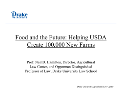 Food and the Future: Helping USDA Create 100,000 New Farms