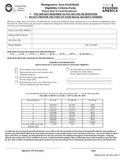 Eligibility Criteria Form - Montgomery Area Food Bank