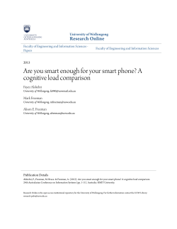 A cognitive load comparison - Research Online