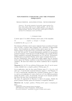 Non-positive curvature and the Ptolemy inequality.