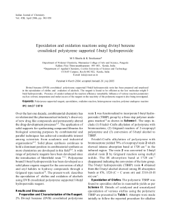 Epoxidation and oxidation reactions using divinyl benzene