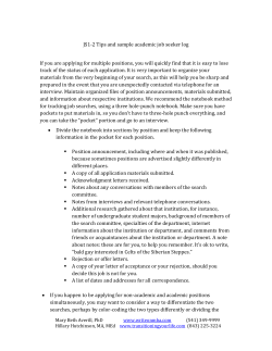 JS1-2 Tips and sample academic job seeker log If you are applying