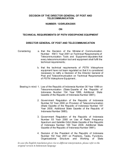decision of the director general of post and telecommunication