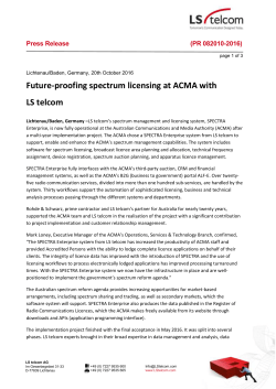 Spectrum Auction Training Information