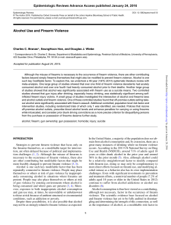 Alcohol Use and Firearm Violence