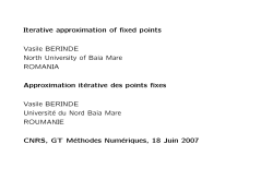 Iterative approximation of fixed points Vasile BERINDE North