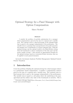 Optimal Strategy for a Fund Manager with Option Compensation