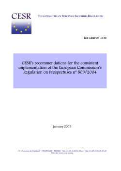CESR`s recommendations for the consistent