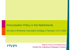 Immunisation Policy in the Netherlands.