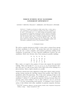 WHICH SCORING RULE MAXIMIZES CONDORCET EFFICIENCY